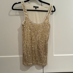Express extra small gold sequence sleeveless top